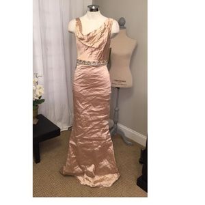 Nicole Miller Cowl Neck Embellished Techno Dress 2